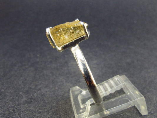 Fabulous Untreated Imperial Topaz 925 Silver Ring from Brazil - 2.87 Grams - Size 9.25