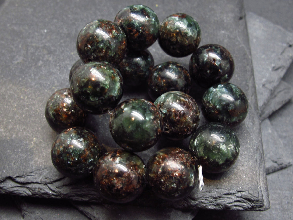 Seraphinite Clinochlore Genuine Bracelet ~ 7 Inches ~ 12mm Round Beads