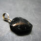 Black Tourmaline Schorl Silver Pendant From Brazil - 1.3"