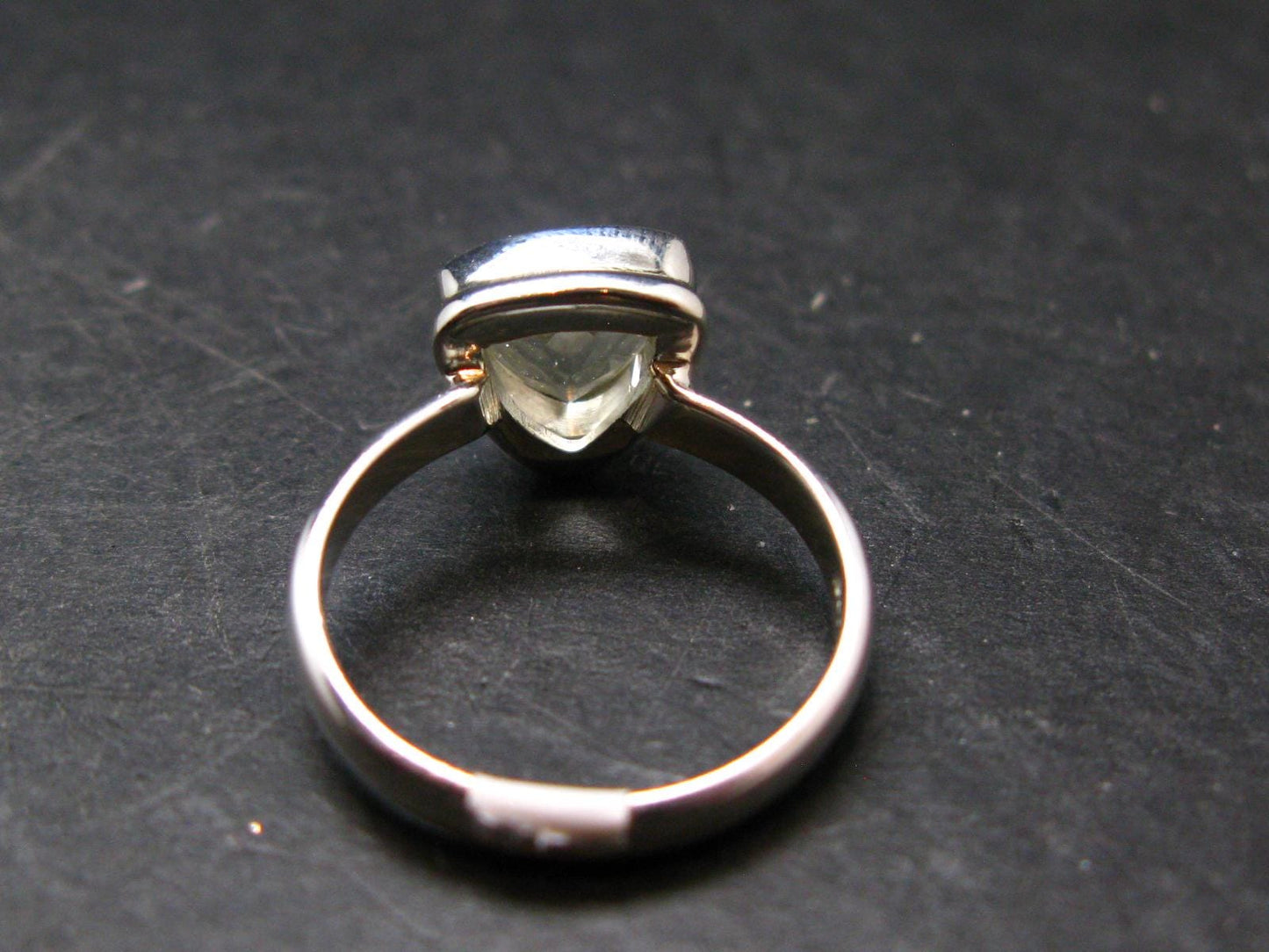 Libyan Desert Glass Tektite Sterling Silver Ring from Libya - Size 7 - 3.01 Grams