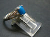 Cute Delicate Genuine Turquoise Sterling Silver Ring with CZ - Size 8