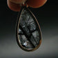 Large Tourmalinated Quartz Crystal Silver Pendant From Brazil - 1.5" - 6.79 Grams