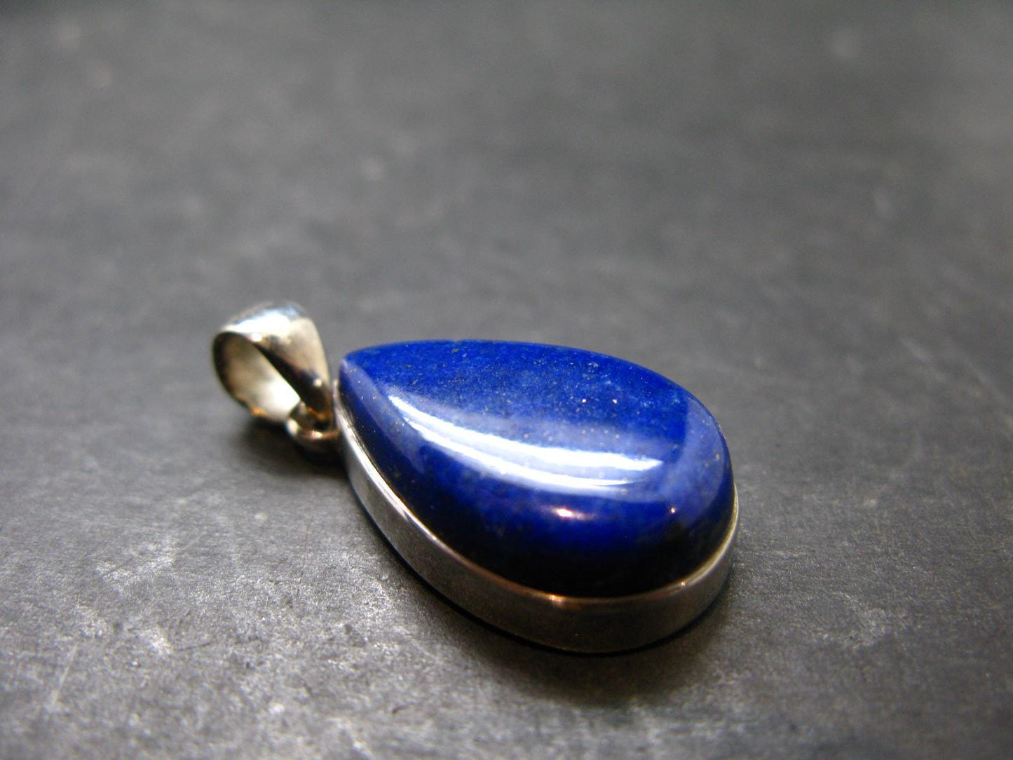 Lapis Lazuli Silver Pendant From Afghanistan - 1.4" - 7.21 Grams