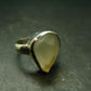 Natural Gem Raw Libyan Desert Glass Tektite Sterling Silver Ring from Libya - Size 6 - 9.03 Grams