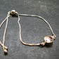 Herkimer Diamond Quartz Silver Bracelet Adjustable Length - 3.07 Grams