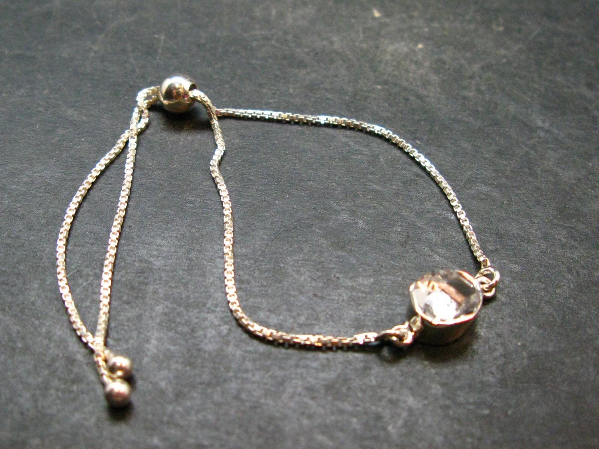 Herkimer Diamond Quartz Silver Bracelet Adjustable Length - 3.07 Grams