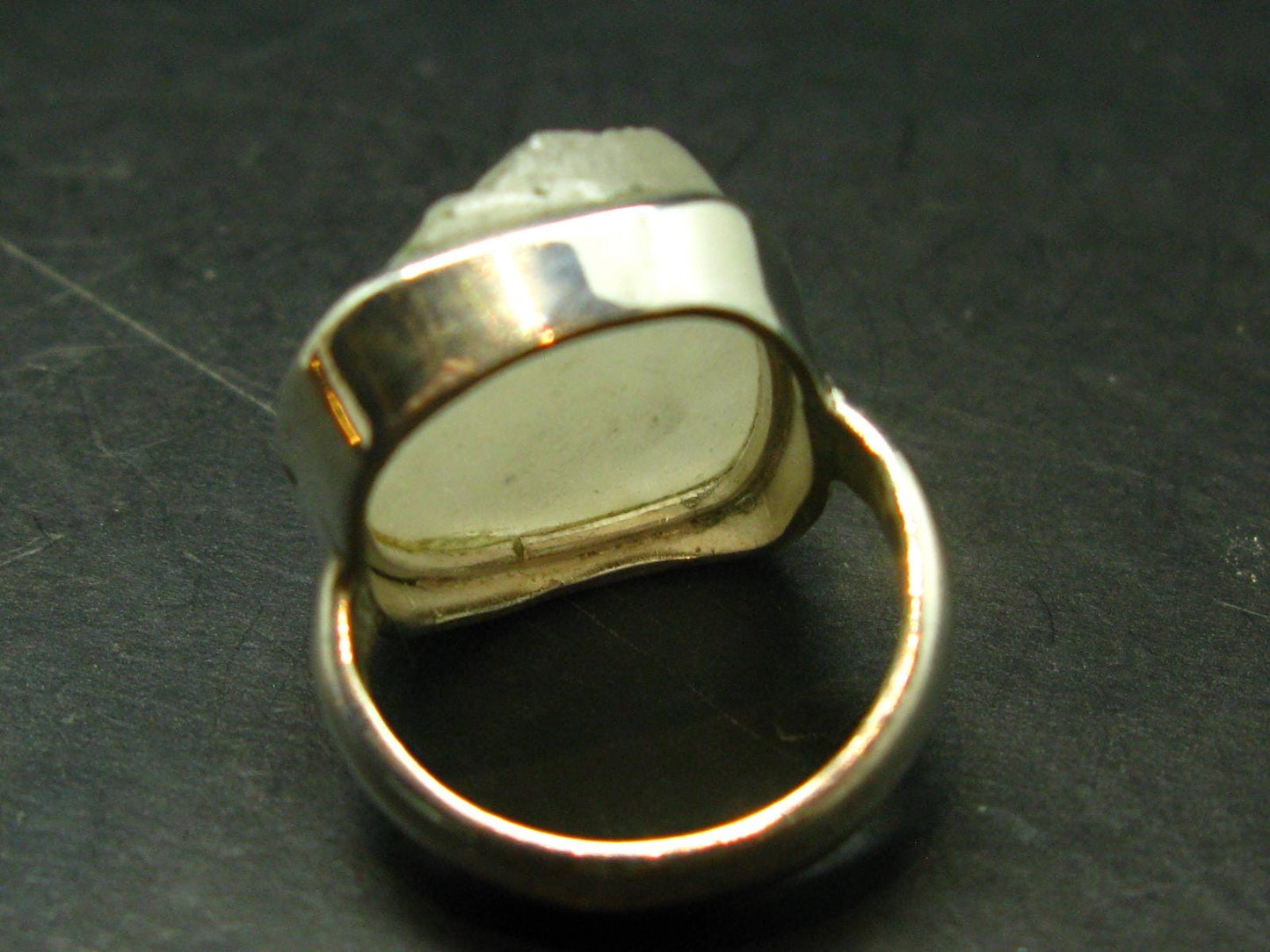 Natural Gem Raw Libyan Desert Glass Tektite Sterling Silver Ring from Libya - Size 5.25 - 10.26 Grams