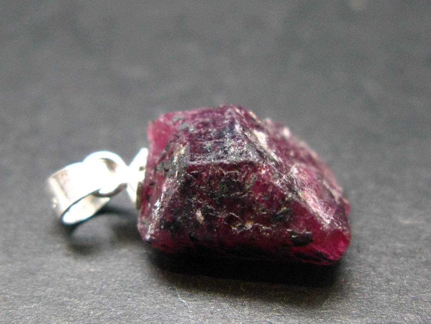 Ruby CrystalSilver Pendant from Winza Tanzania - 0.7" - 2.26 Grams