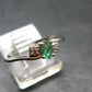 Emerald Crystal Silver Ring from Colombia - 1.28 Grams - Size 7.25