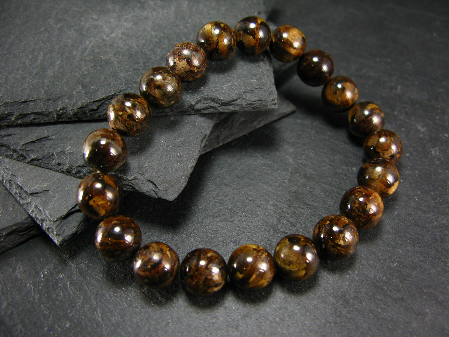 Bronzite Genuine Bracelet ~ 7 Inches ~ 10mm Round Beads