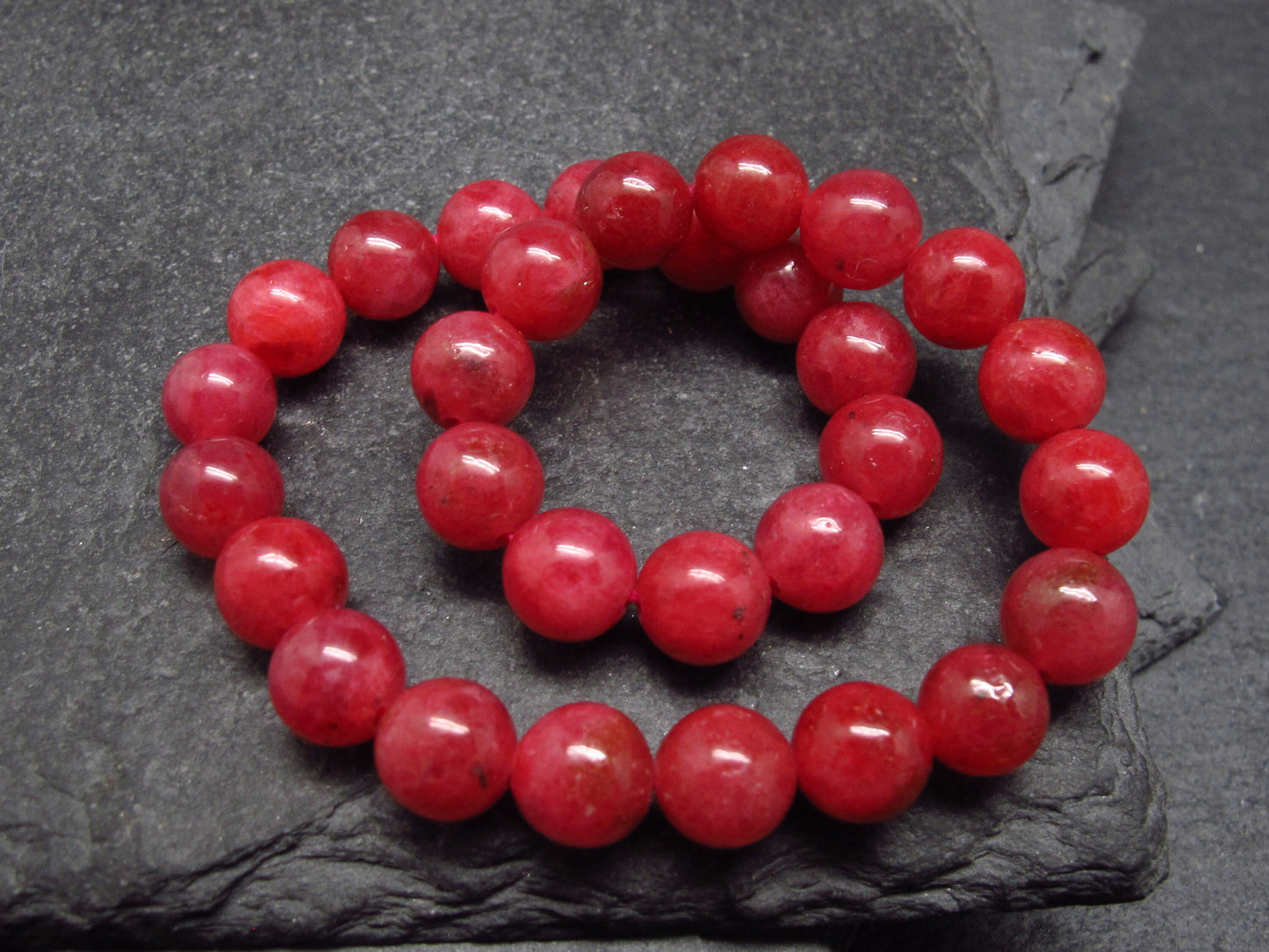 Rhodonite Gem Genuine Bracelet ~ 7 Inches ~ 6mm Round Beads