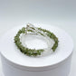 Moldavite & Herkimer Diamond Bracelet – Triple Strand - 17.73 Grams
