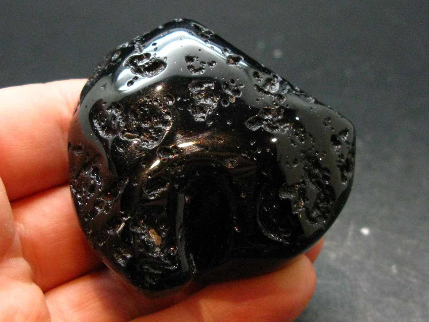 Rare Large Black Tibetan Tektite Tumbled Stone from Tibet - 1.9" - 59.74 Grams