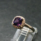 Siberian Amethyst!! Natural Faceted Rich Purple Amethyst 925 Silver Ring with CZ - 2.34 Grams - Size 7