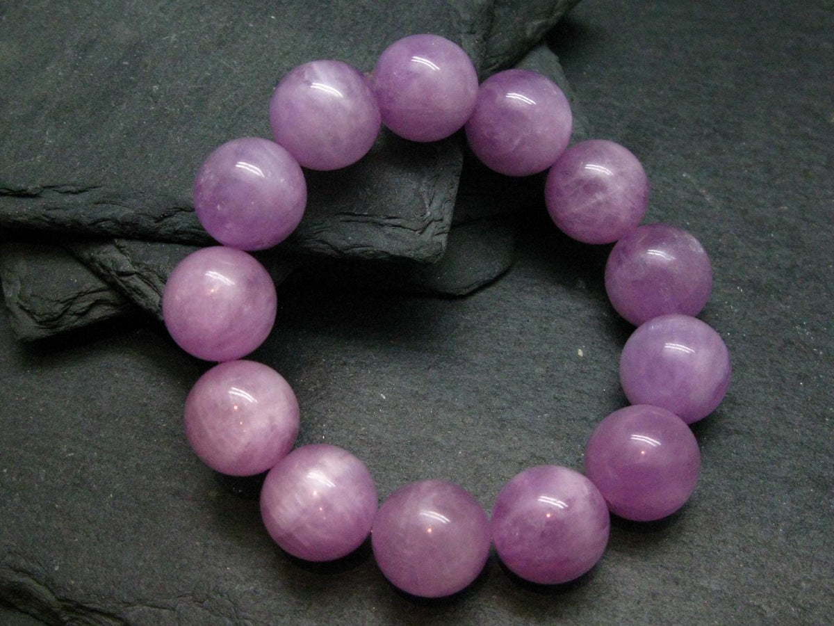 Kunzite Spodumene Genuine Bracelet ~ 7 Inches ~ 16mm Round Beads