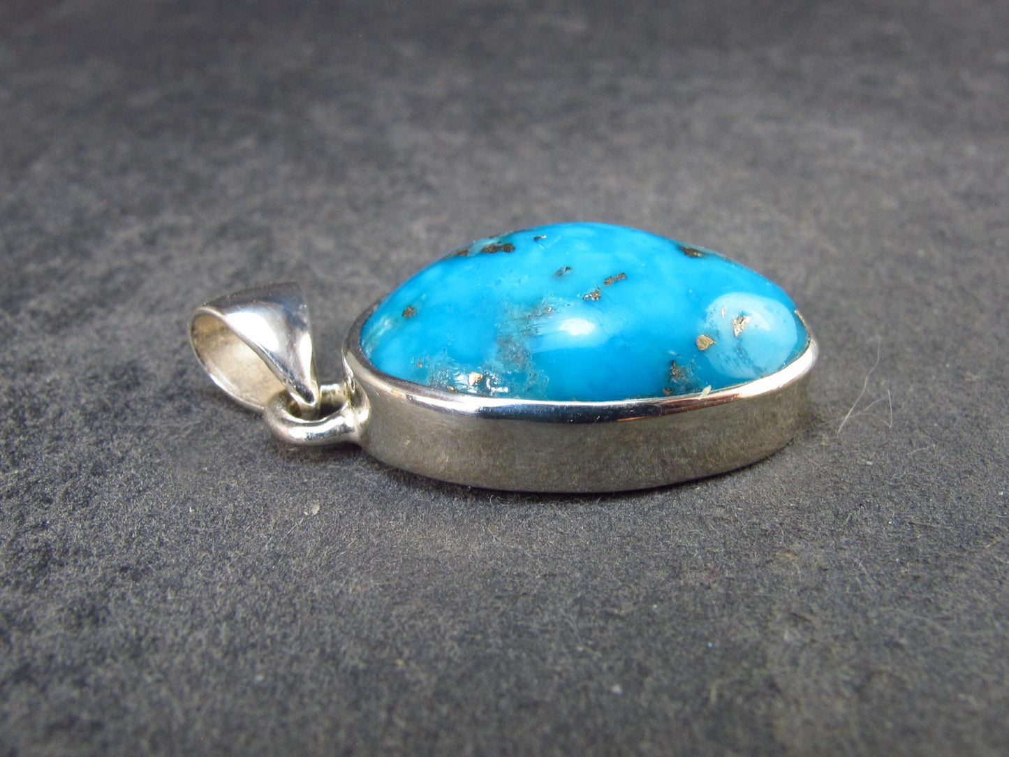Turquoise Silver Pendant - 1.2" - 6.14 Grams