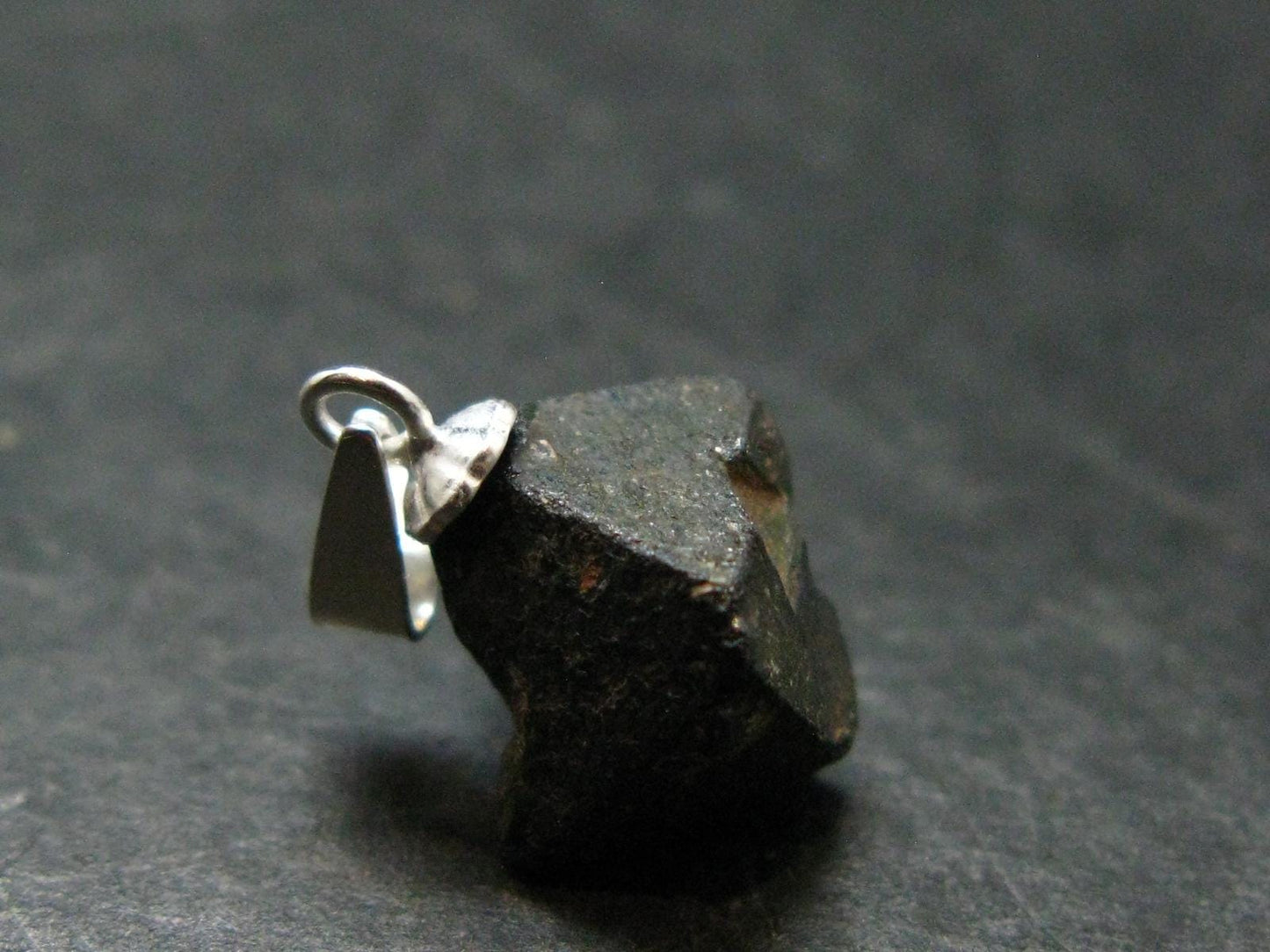 Magnetite Crystal Silver Pendant From Bolivia - 0.7" - 2.20 Grams
