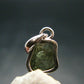 Moldavite Tektite Silver Pendant from Czech Republic - 0.8" - 1.14 Grams