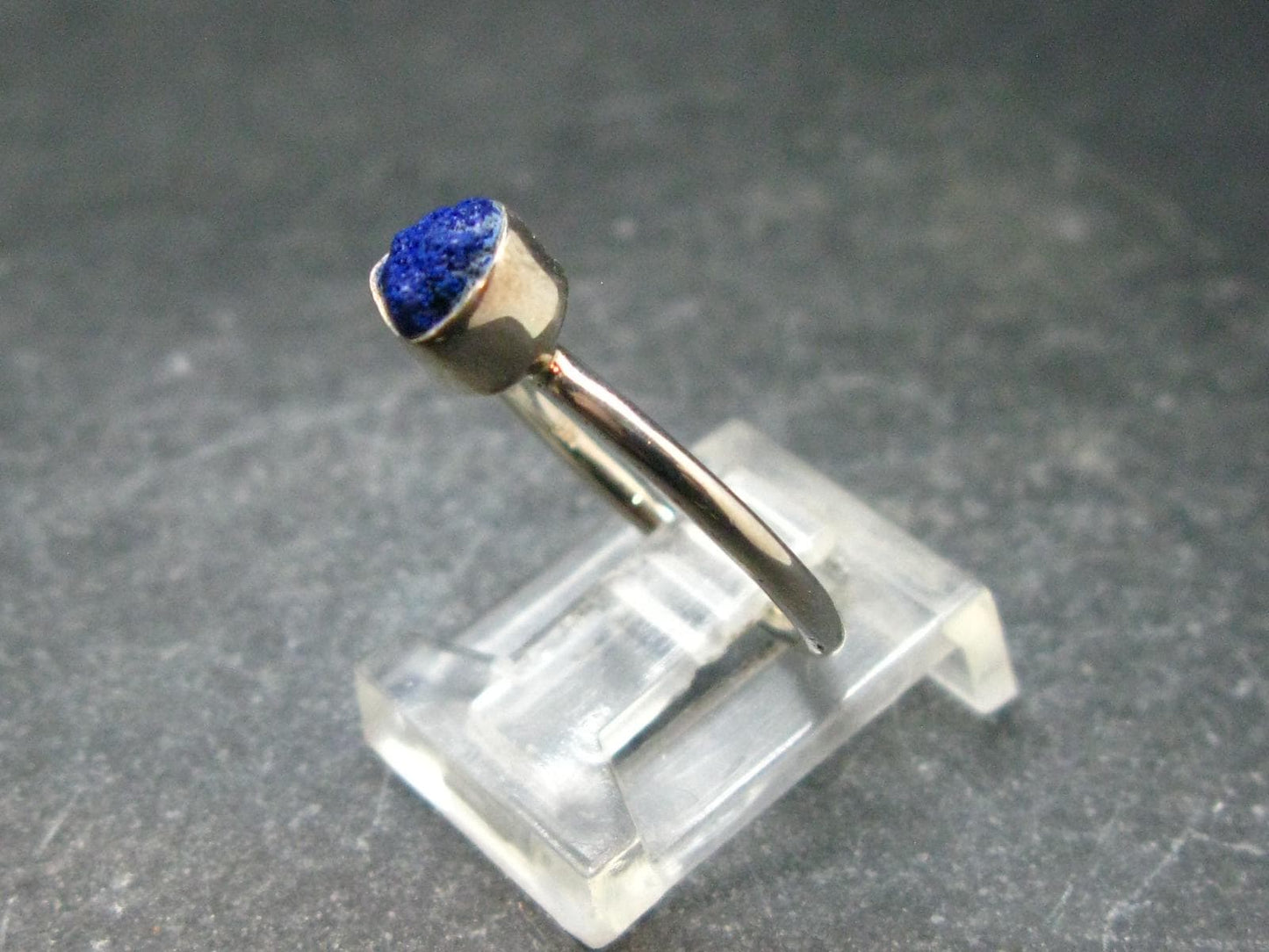 Royal Blue Rough Azurite Sterling Silver Ring - Size 6 - 1.90 Grams