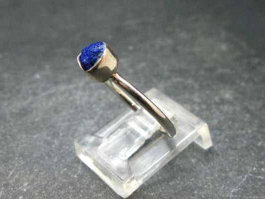 Royal Blue Rough Azurite Sterling Silver Ring - Size 6 - 1.90 Grams