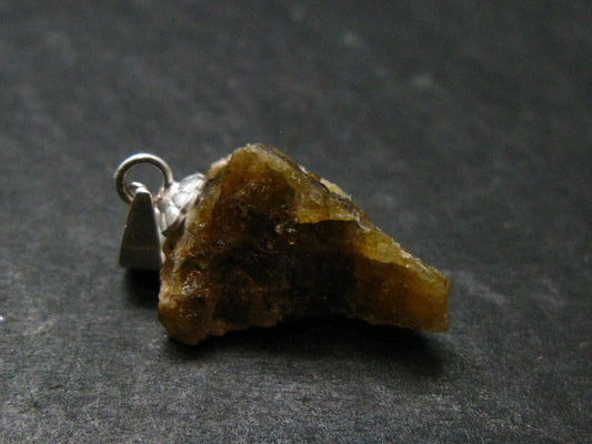 Rare Herderite Crystal Silver Pendant from Brazil - 0.8" - 1.31 Grams