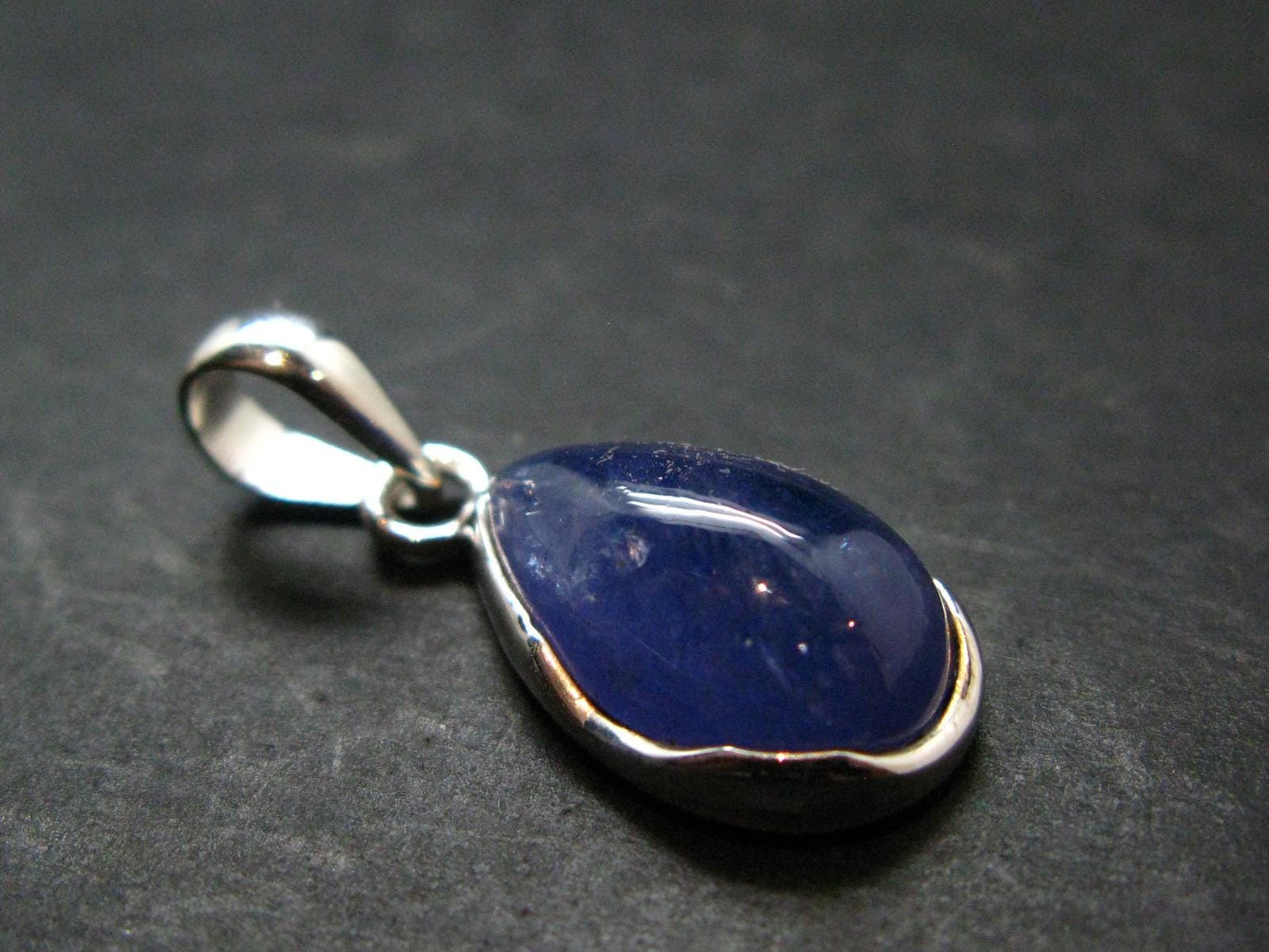 Fantastic Natural Intense Color Tanzanite Sterling Silver Pendant from Tanzania -1.2" - 3.64 Grams