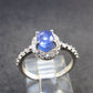Gem Terminated Blue Tanzanite Silver Ring from Tanzania - 1.94 Grams - Size 5.5