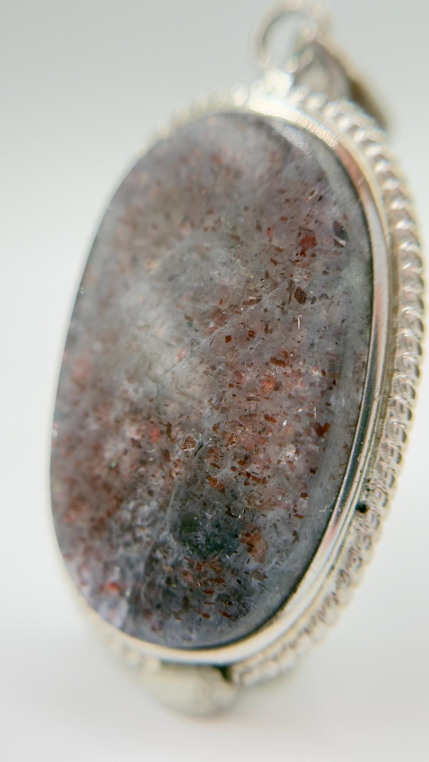 Lattice Sunstone Pendant Necklace, Sterling Silver Natural Crystal Jewelry