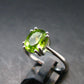 Natural Faceted Peridot Olivine Sterling Silver Ring - 2.72 Grams - Size 9