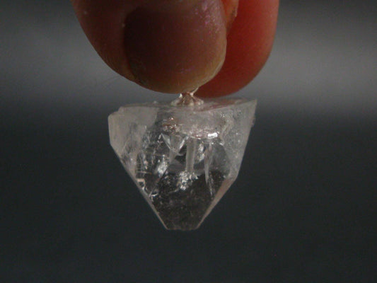 Clear Apophylite Apophyllite Crystal Silver Pendant From India - 0.9" - 3.40 Grams