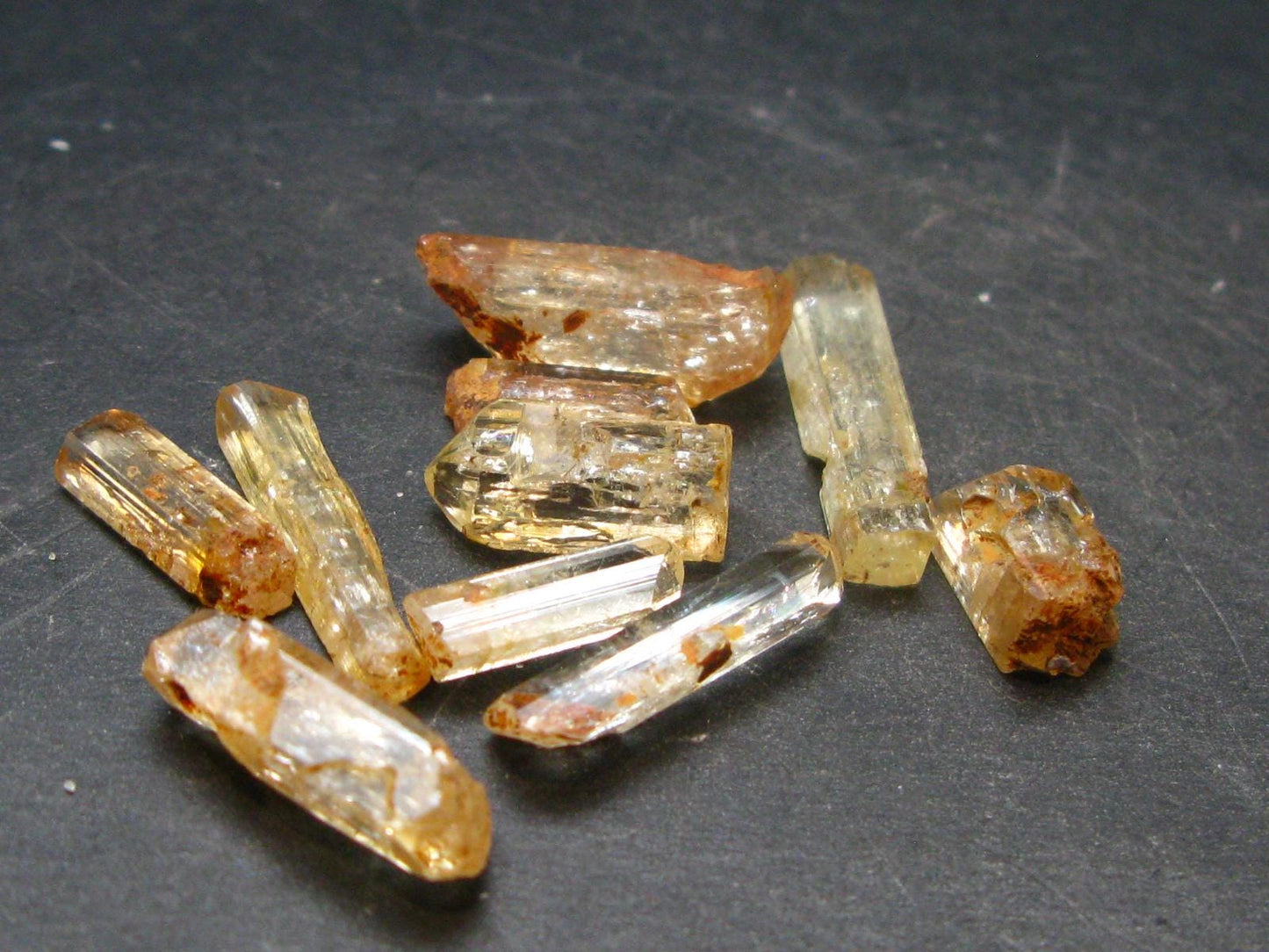 Lot of 10 Imperial Topaz Crystals From Zambia - 57.5 Carats