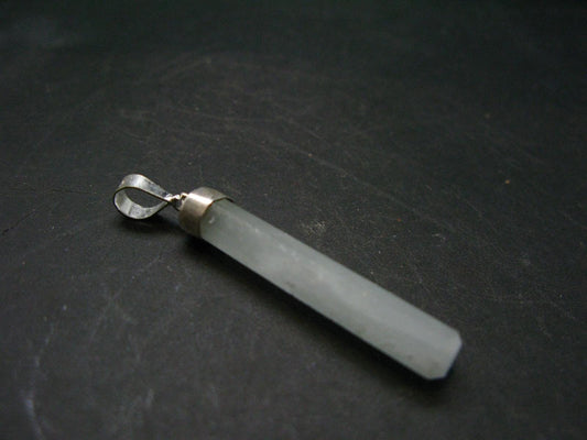 Fantastic Gemmy Aquamarine Crystal Silver Pendant From Brazil - 4.8" - 3.50 Grams