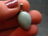 Rare Blue Larimar Pectolite Silver Pendant From Dominican Republic - 1.0"