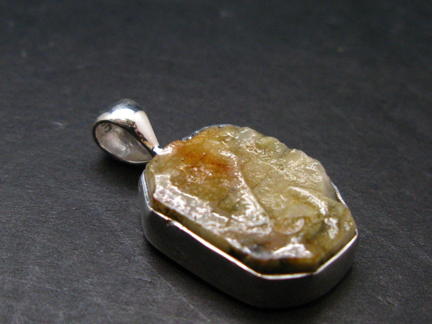 Phenakite Phenacite Crystal Silver Pendant From Brazil - 1.0" - 3.29 Grams