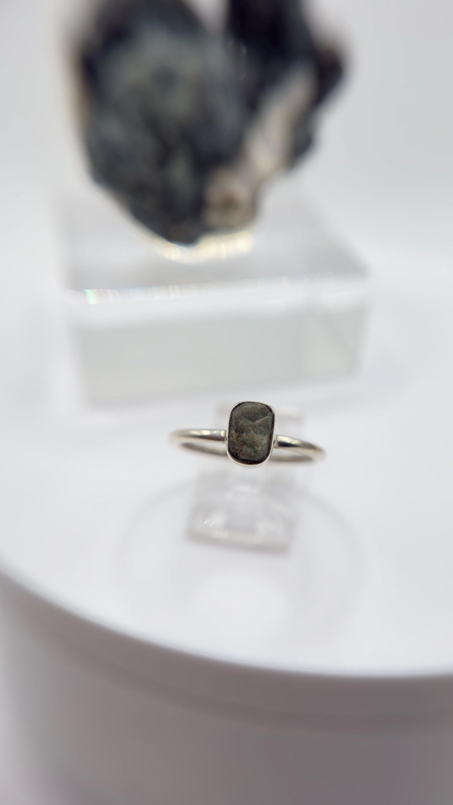 Raw Alexandrite Ring – Color Change Gemstone, June Birthstone, Silver Band (Size 7)