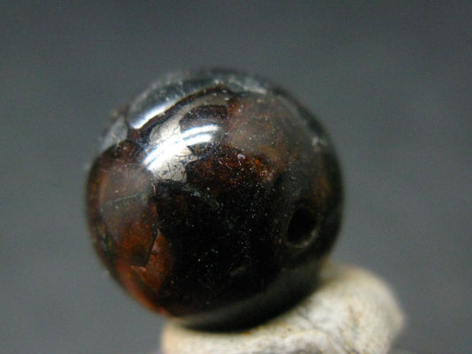 Pallasite Olivine Brahin Meteorite 14mm Round Bead from Belarus - 5.78 Grams