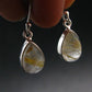 Rutilated Quartz Silver earrings From Brazil - 1.1"