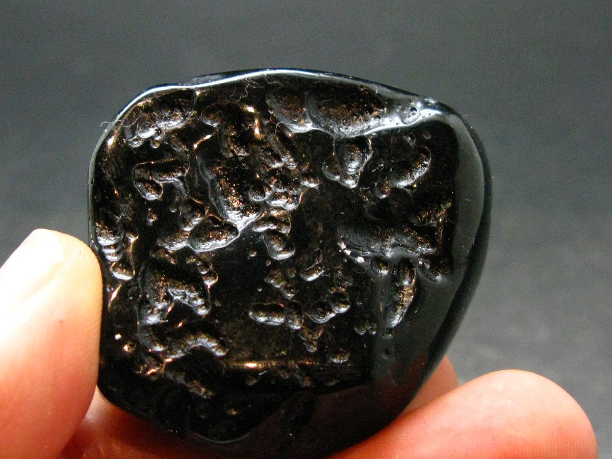 Rare Large Black Tibetan Tektite Tumbled Stone from Tibet - 1.6" - 43.39 Grams