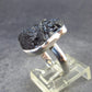 Black Tibetan Tektite Silver Ring from Tibet - Size 6.5 - 4.31 Grams