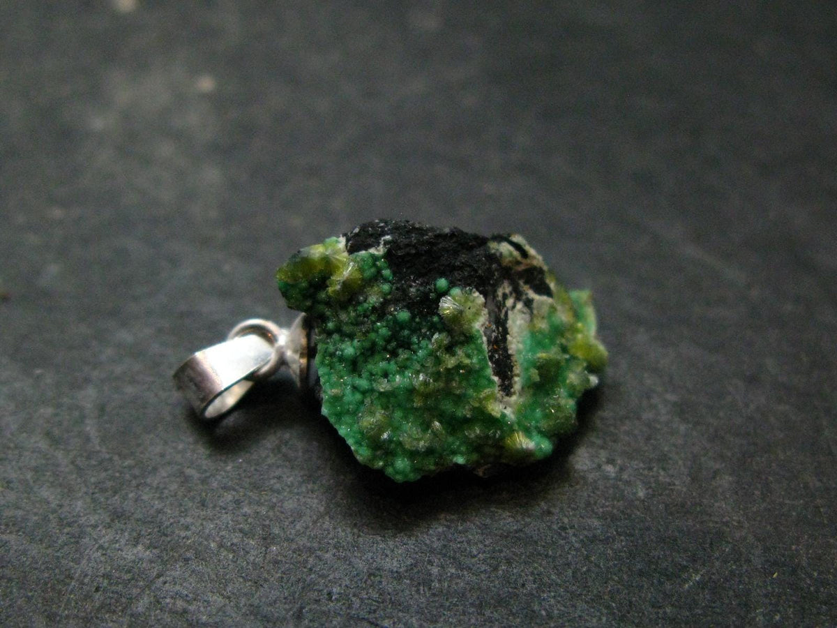 Rare Wavellite Cluster Silver Pendant From Arkansas, USA - 0.9" - 1.45 Grams