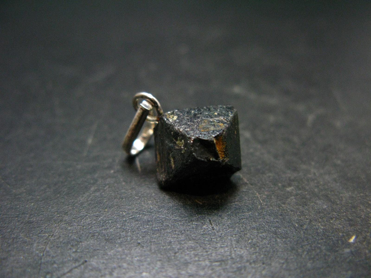 Magnetite Crystal Silver Pendant From Bolivia - 0.9" - 2.94 Grams