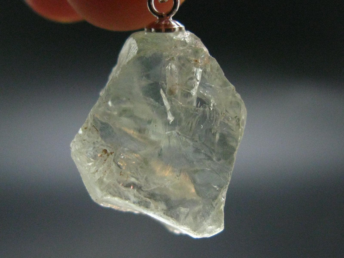 Nice Prasiolite Green Amethyst Sterling Silver Pendant - 1.1" - 24.75 Carats