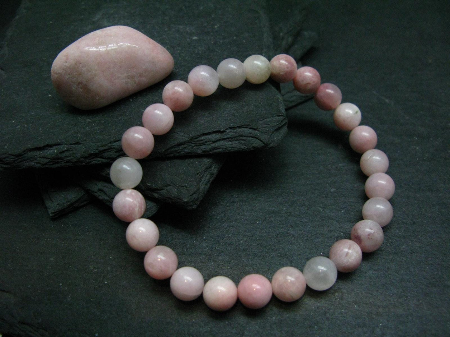 Pink Petalite Genuine Bracelet ~ 7 Inches ~ 8mm Round Beads