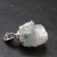 Rare Raw Blue Euclase Gem Crystal Silver Pendant from Zimbabwe - 0.6" - 1.45 Grams