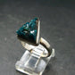 Emerald Green Dioptase Crystal Silver Ring from Congo - 4.25 Grams - Size 7