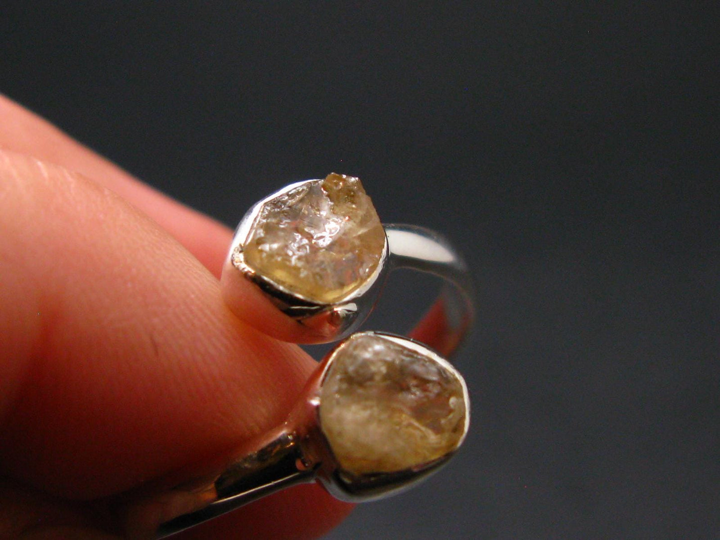 Rare Agni Gold Danburite Silver Ring From Tanzania - 2.41 Grams - size 9