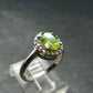 Natural Faceted Peridot Olivine Sterling Silver Ring - 2.66 Grams - Size 7