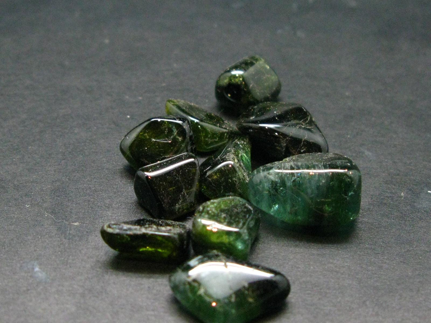 Rare Lot of 10 Green Tourmaline Tumbled Stones From Brazil - 60.75 Carats