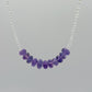 Amethyst and Clear Quartz Necklace – Minimal Gemstone Bar – Delicate Crystal Jewelry – Natural Faceted Beads - 9.89 Grams