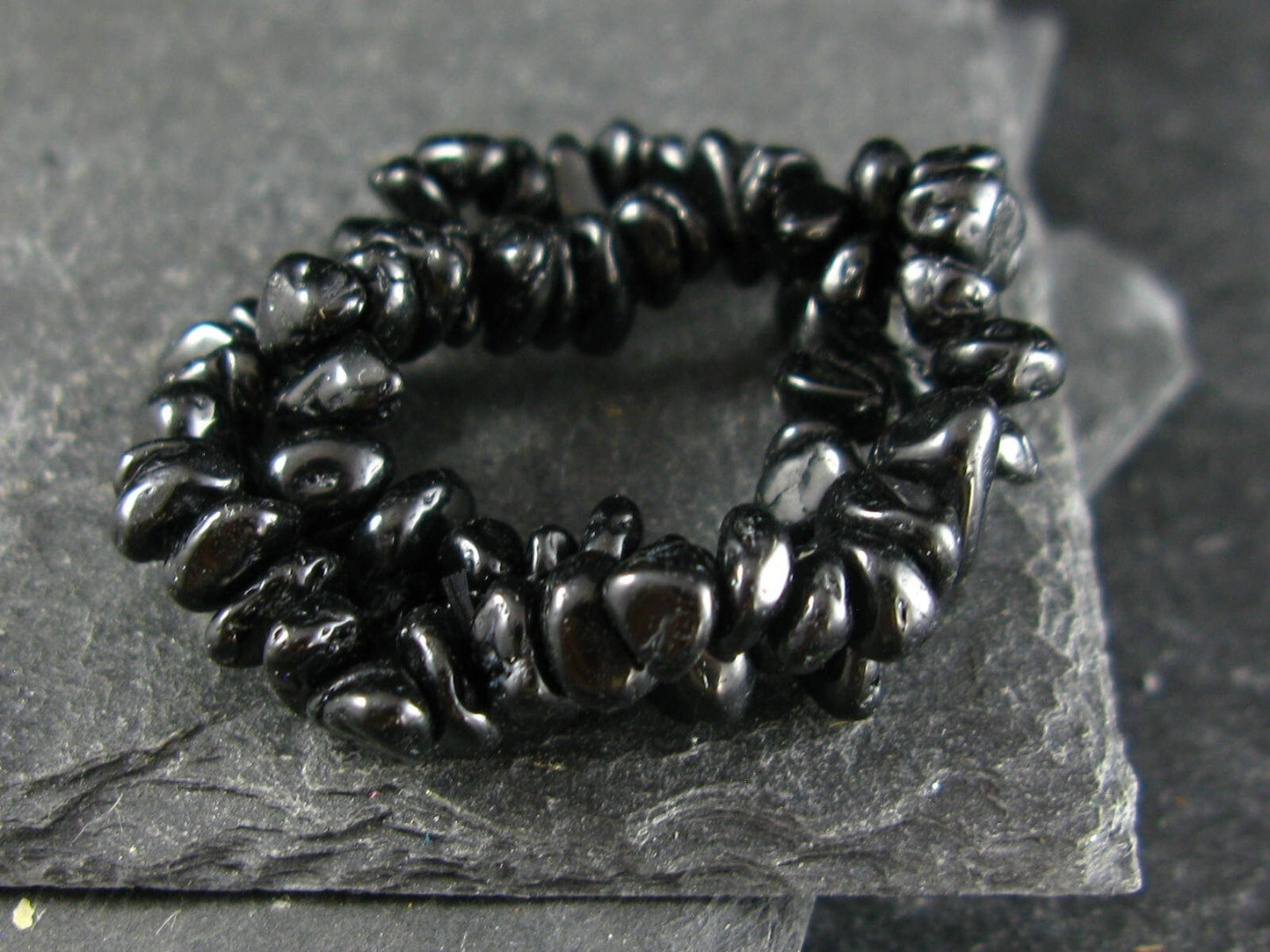 Black Spinel Genuine Bracelet ~ 7 Inches ~ 6-7mm Tumbled Beads